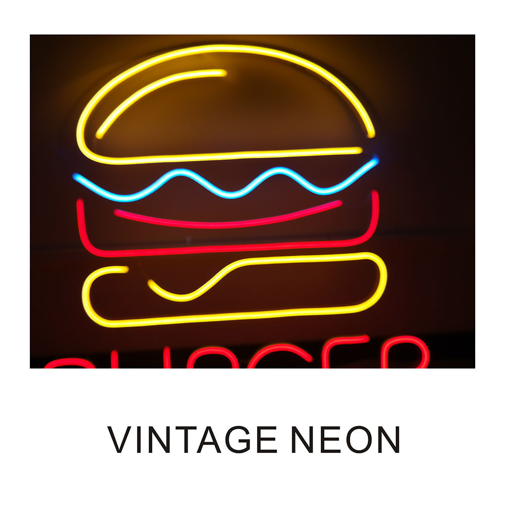 Burger neon logo signage for business led light