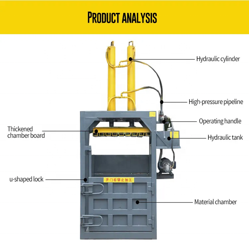 Vertical hydraulic baling machine baling press hay baler plastic machine,hydraulic press cardboard metal silage baler machine