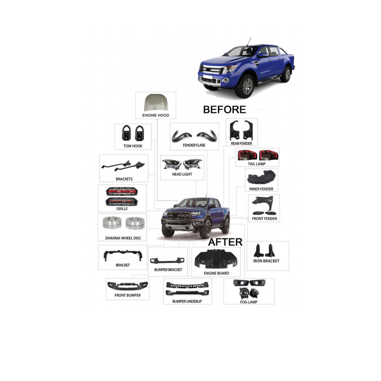 Factory direct facelift bodykit body kit for Ford Ranger T7 upgrade to Raptor kit upgrade