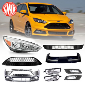 CZJF Front Bumper Grille Mesh Grill for Ford Focus ST 2015 2016 2017 2018 Front Grille Gloss Black FIEZ-17757-D FIEB-17B968-BA