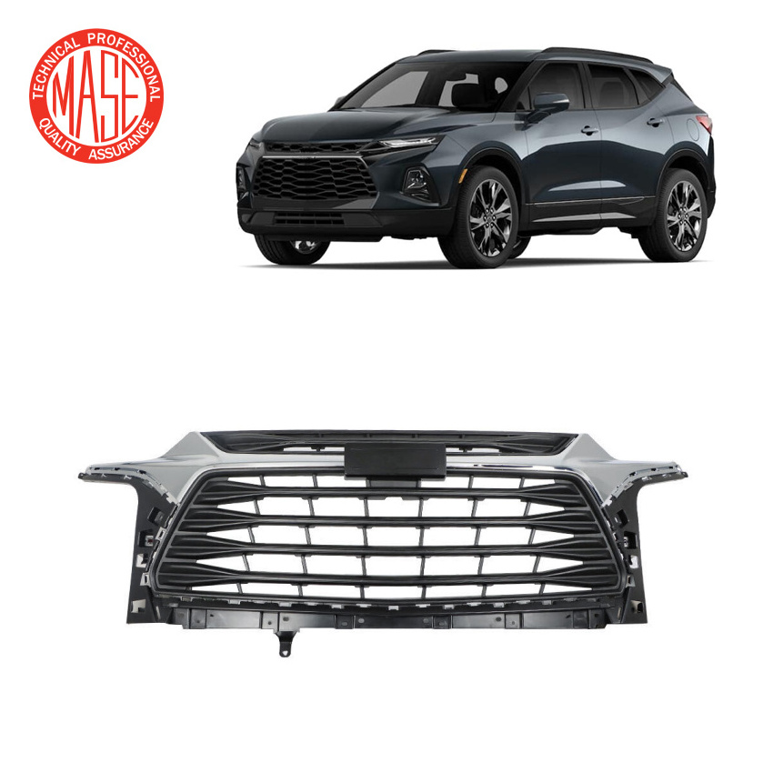 CZJF Front Upper Grille Gloss Black Chrome Grille For Chevrolet Chevy Blazer RS 2019 2020 2021 2022 OEM 84612437