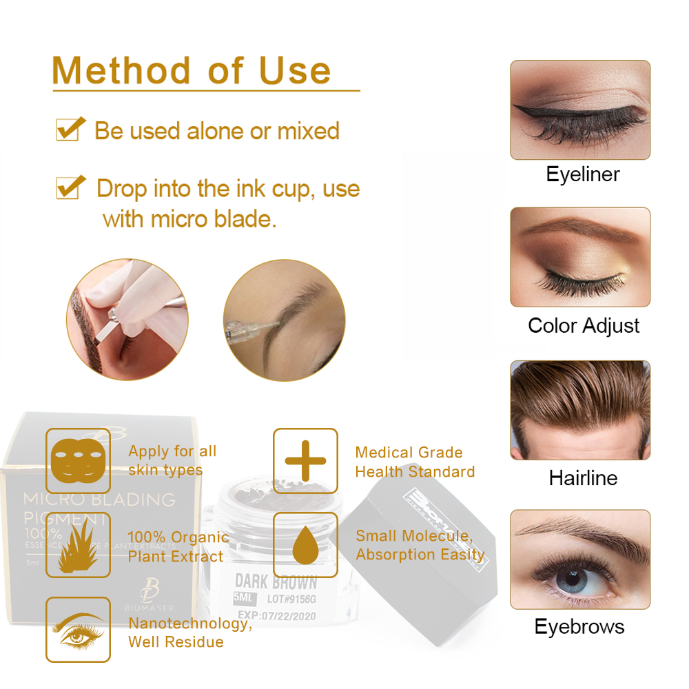 Biomaser Best Sell Eyebrow Tattoo Pigment Color OEM Workable Eyebrow Microblading Pigment Cream Permanent Make up Pigment