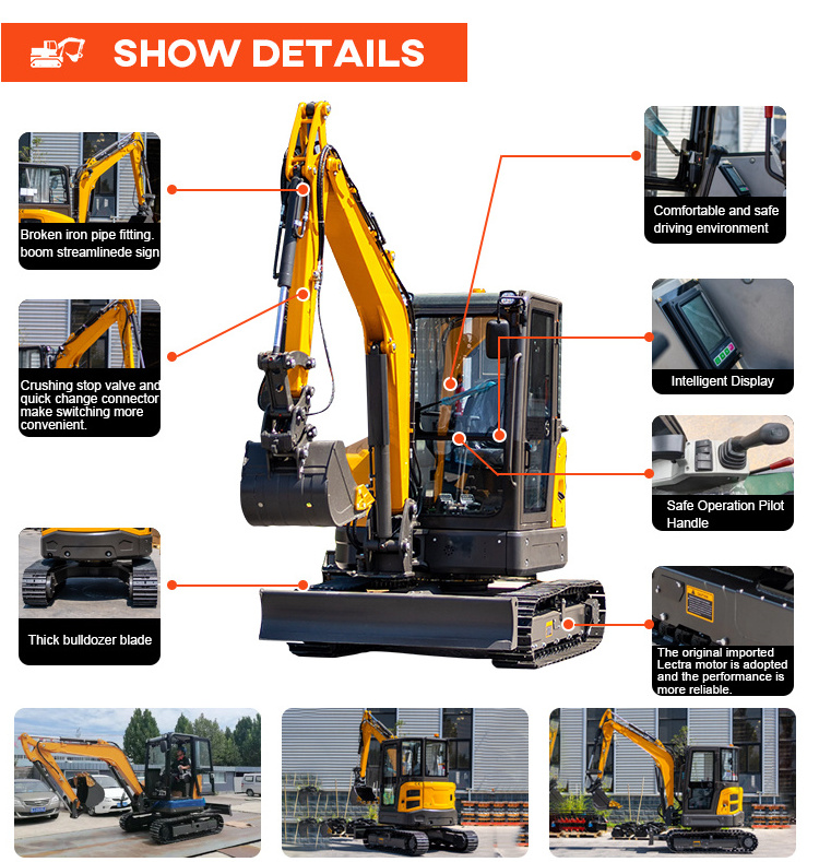 EPA Certificate Soil Digging Machinery Excavator Trailer High Quality Mini Digger