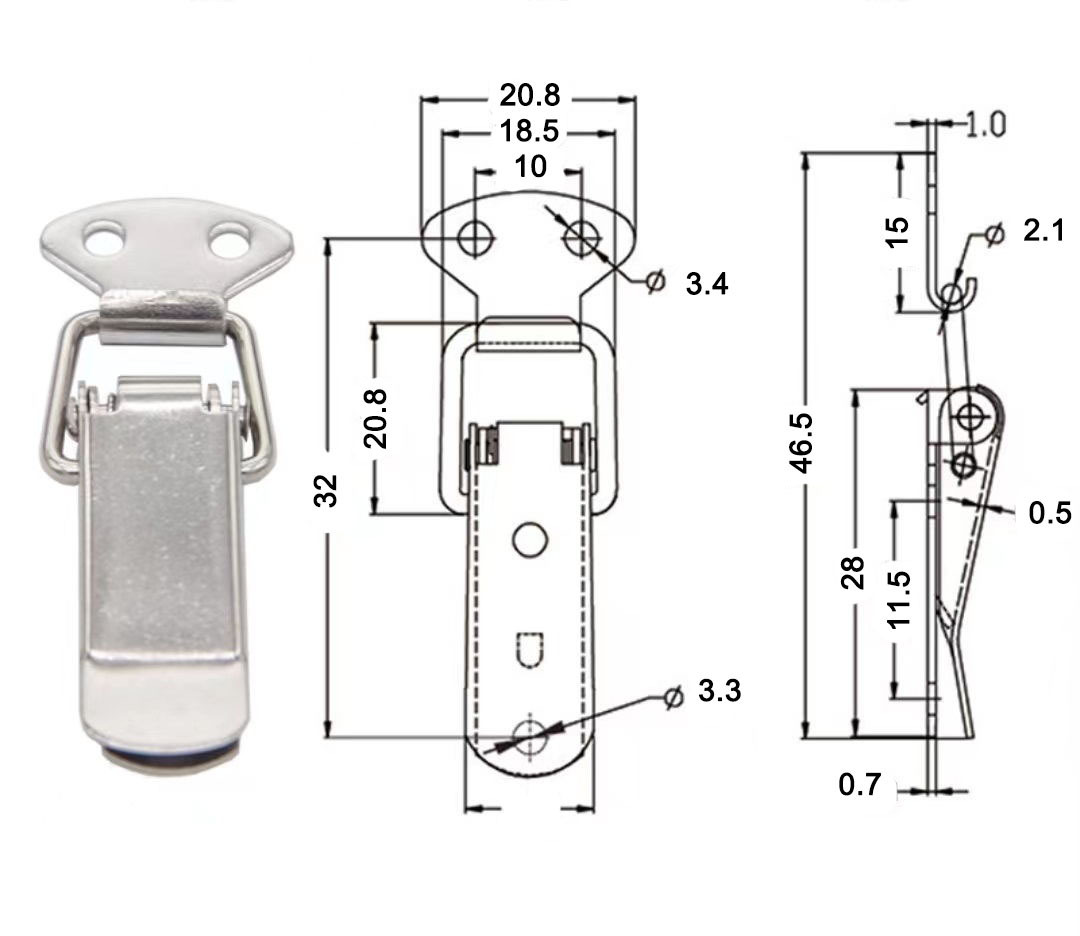 Wholesale Factory Price small mini stainless steel toggle draw latch with padlock