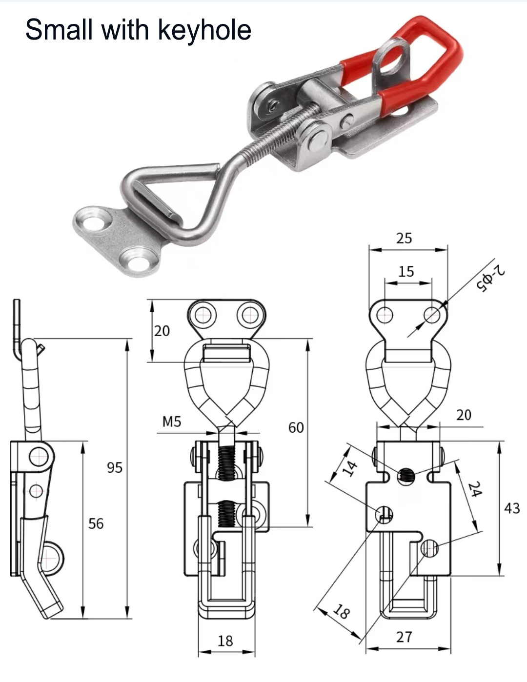 HOT sell Iron Material Toggle Case Catch Latches spring latch padlock hasp with spring