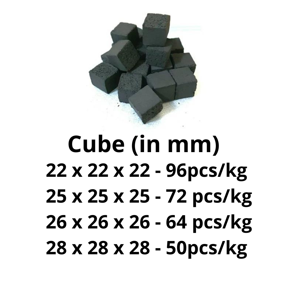 Shisa Hookah cube shape briquette Premium coconut shell briquet charcoal high quality Indonesia