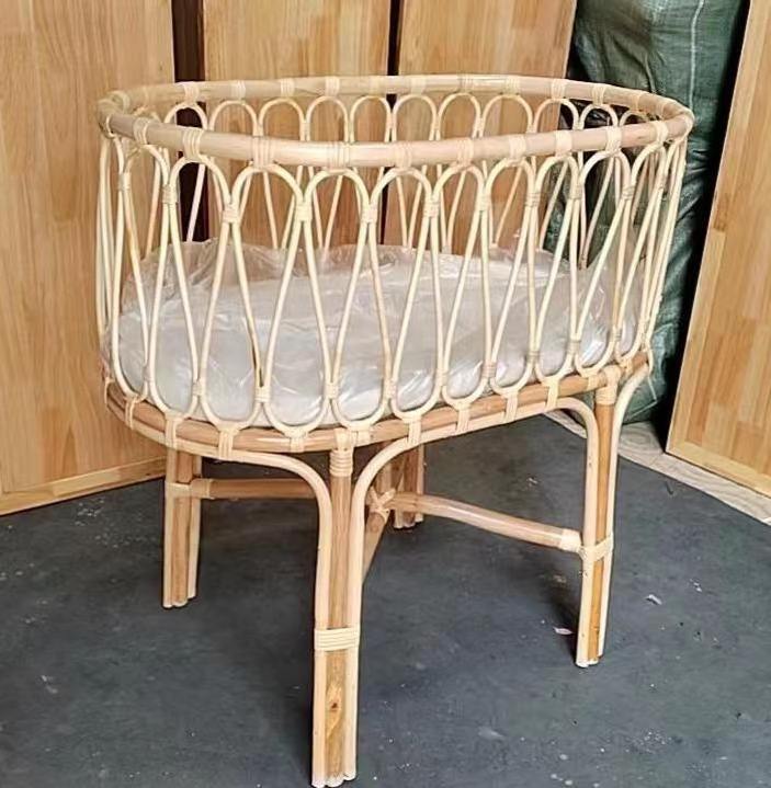 Modern design Handmade wicker rattan baby crib Rattan Baby bed cot Children's Bed nursery furniture