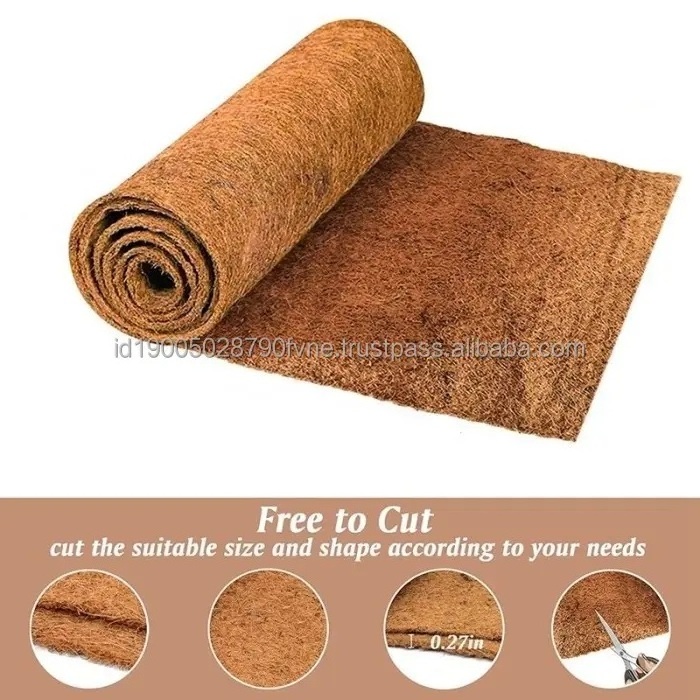 20cm Fiber Length Indonesia 2mm Fineness Eco sheet Premium Multipurpose Product Natural Coconut coir mat iN Customized Packages