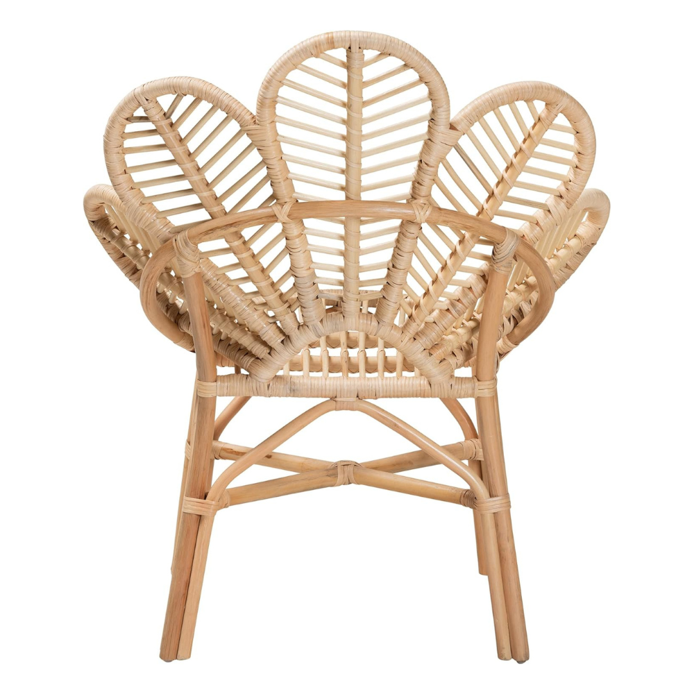 High Quality Handcrafted Natural Antique Rattan Flower Chair for Living Room Decoration