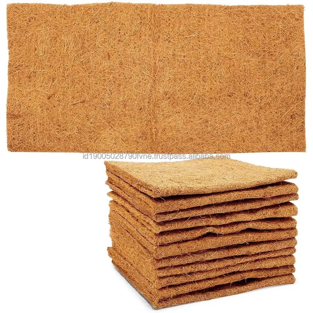 20cm Fiber Length Indonesia 2mm Fineness Eco sheet Premium Multipurpose Product Natural Coconut coir mat iN Customized Packages