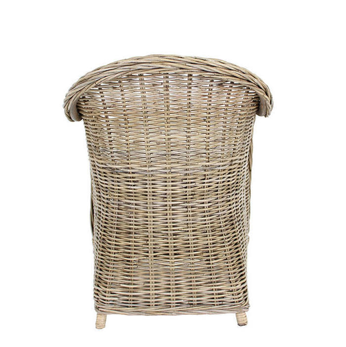 High Quality and Durable Wood Rattan Wicker Hotel Terrace Arm Chair for Outdoor Furniture