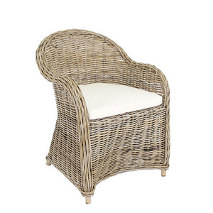 High Quality and Durable Wood Rattan Wicker Hotel Terrace Arm Chair for Outdoor Furniture