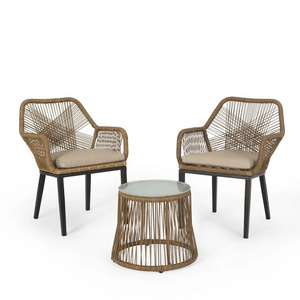 Wholesale price of modern chair sets rattan table and arms chair sets rattan outdoor furniture