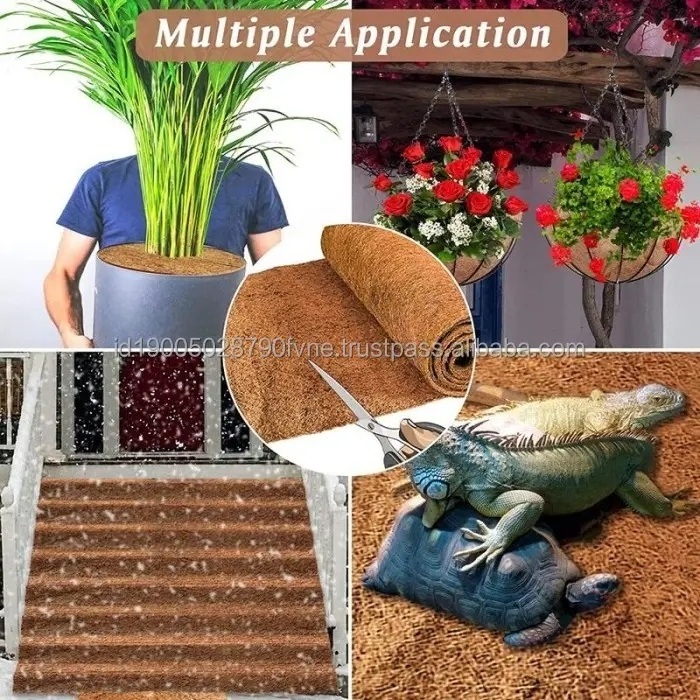 20cm Fiber Length Indonesia Premium quality multipurpose product 2mm Fineness Eco sheet natural coconut coir mat