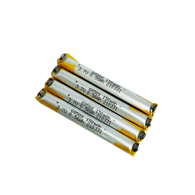 Wholesale li ion cylindrical battery 68500 3.7v 150mah cylindrical lipo cells for power tools/smart pens/electric toothbrushes