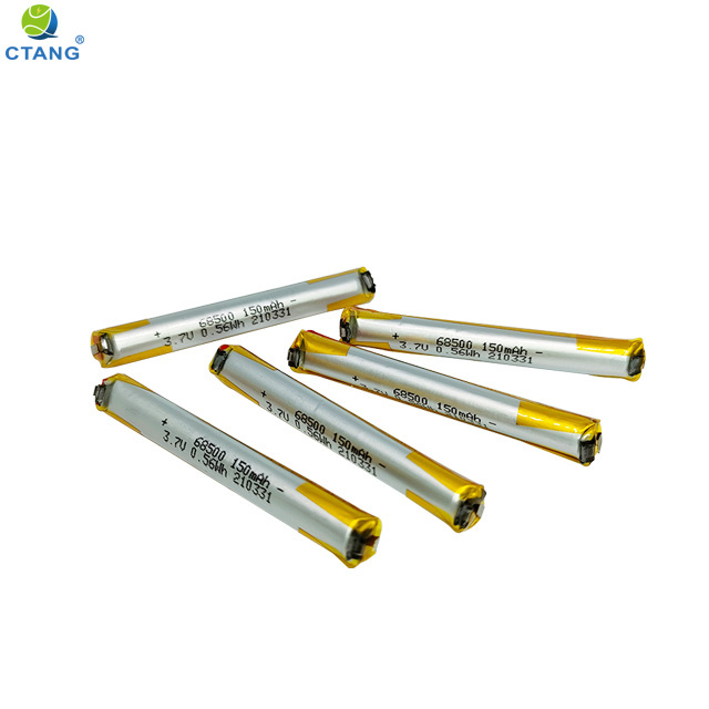 Wholesale li ion cylindrical battery 68500 3.7v 150mah cylindrical lipo cells for power tools/smart pens/electric toothbrushes