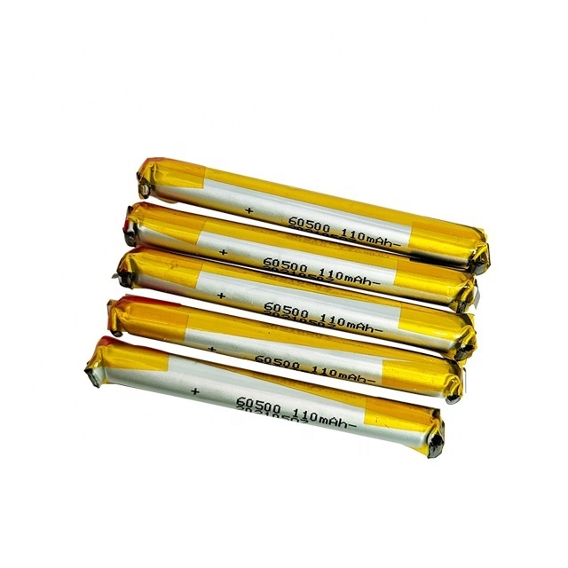 Rechargeable high quality 3.7v 60500 110mah cylindrical lithium battery suitable for digital product/electronic tools lipo cell