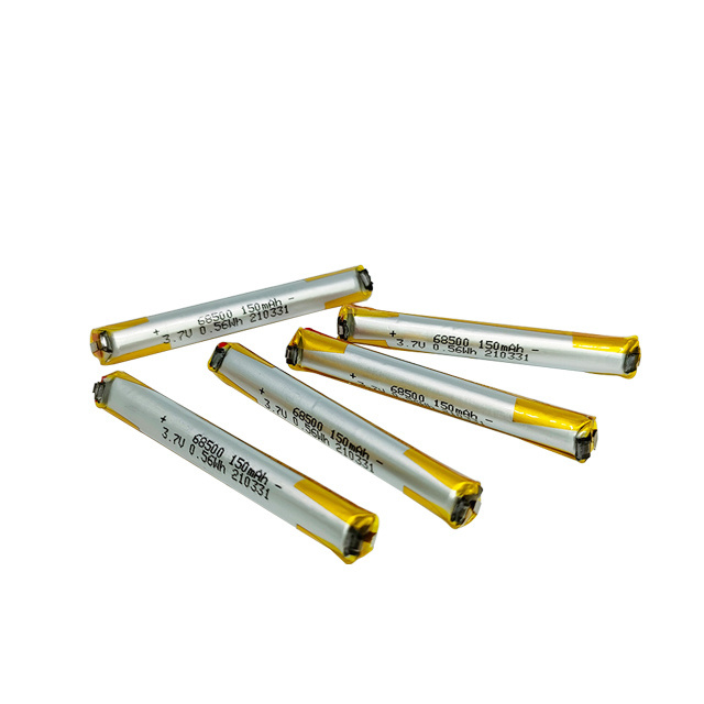 Wholesale li ion cylindrical battery 68500 3.7v 150mah cylindrical lipo cells for power tools/smart pens/electric toothbrushes