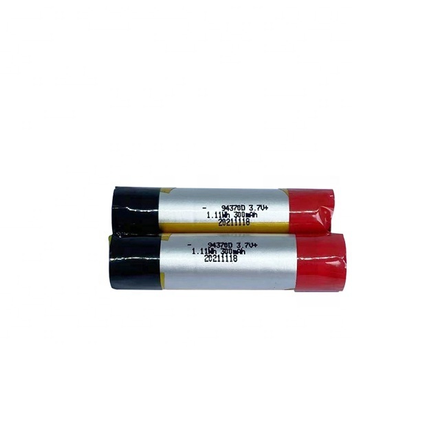 Dedicated pen battery 94370 3.7v 300mah polymer lithium for scanning pen/point reading pen/recording pen cylindrical lipo cell