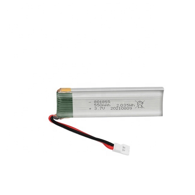 Lithium Polymer Lipo Li-poly Battery 801855 550mah 3.7v Battery Cell With Wires