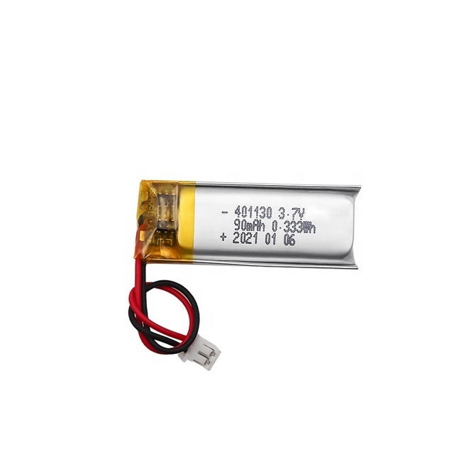 Consumer electronics small lipo battery 401130 (90mAh) 3.7V polymer lithium battery for smartwatches/Bluetooth headphones