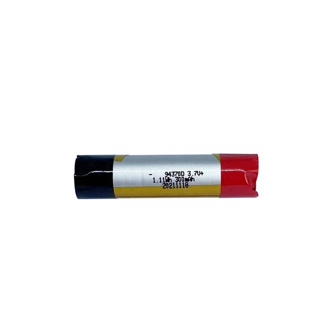 Dedicated pen battery 94370 3.7v 300mah polymer lithium for scanning pen/point reading pen/recording pen cylindrical lipo cell