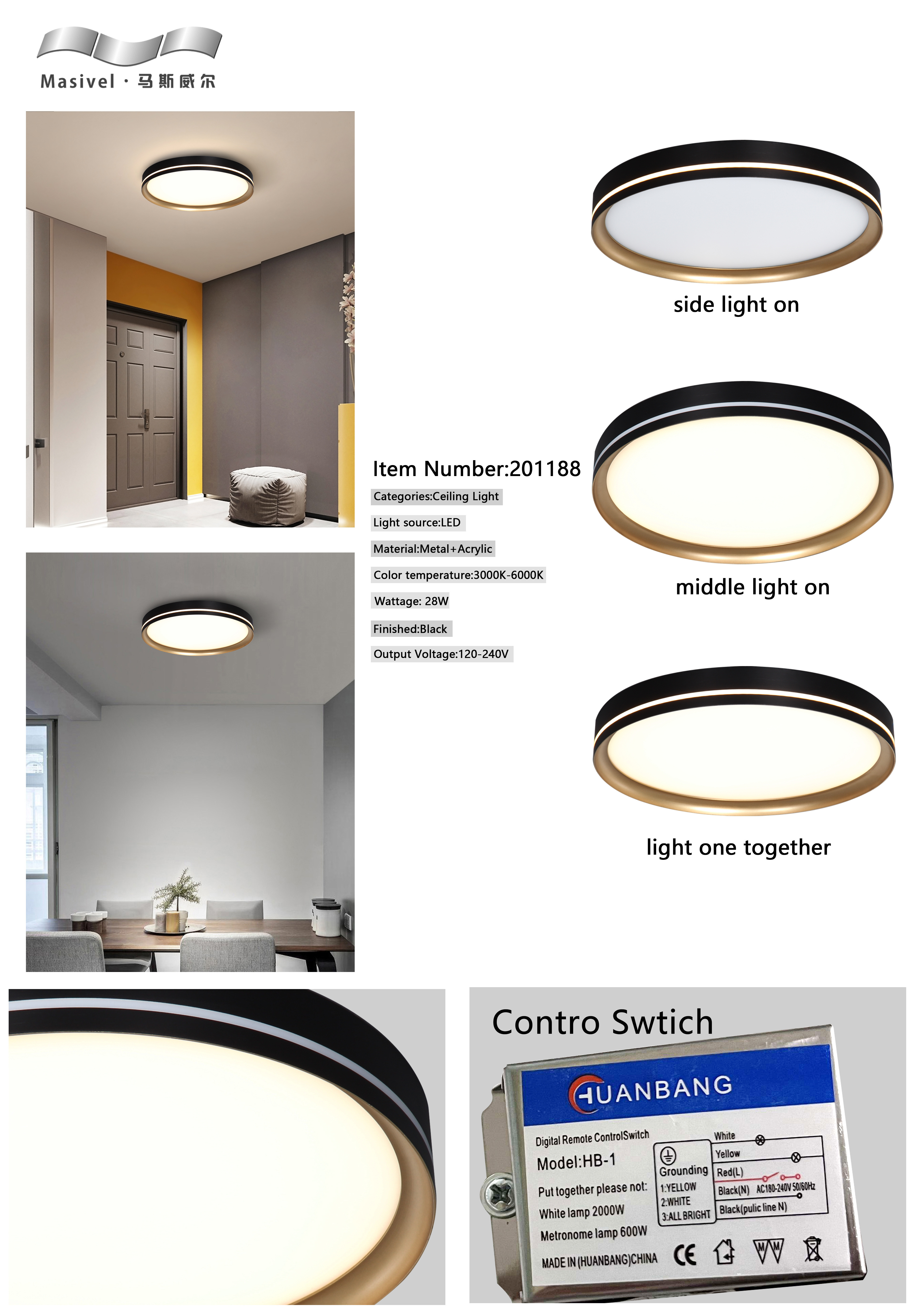 Flush Ceiling Light 2022 Modern Gold Black LED Surface Mount Night Light Bedroom Round  lamparas de techo para interior