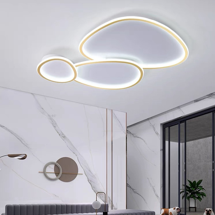 Modern Three heads led ceiling light fixture white/black brass ceiling lamp