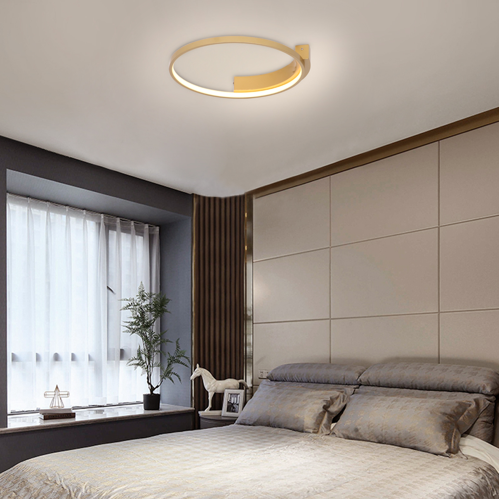 Minimalist Modern led ceiling lamp Gold Black Round Surface LED Flush Mount Ceiling Lights