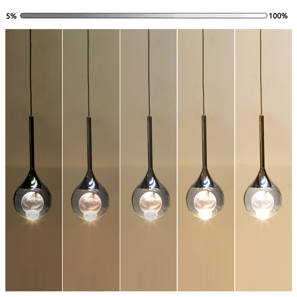 Luxury LED Pendant Hanging Light Loft Dining Chrome Moon Light Crystal Modern LED Pendant Light for Kitchen Island