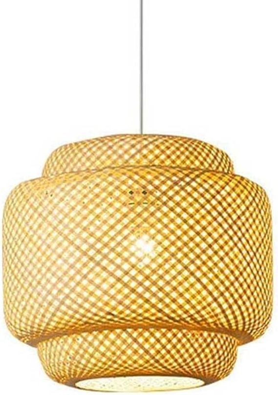 Modern Bamboo Hanging Light Bedroom Hand Woven Pendant Light Fixtures for Living Room