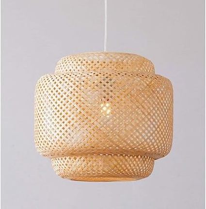 Modern Bamboo Hanging Light Bedroom Hand Woven Pendant Light Fixtures for Living Room