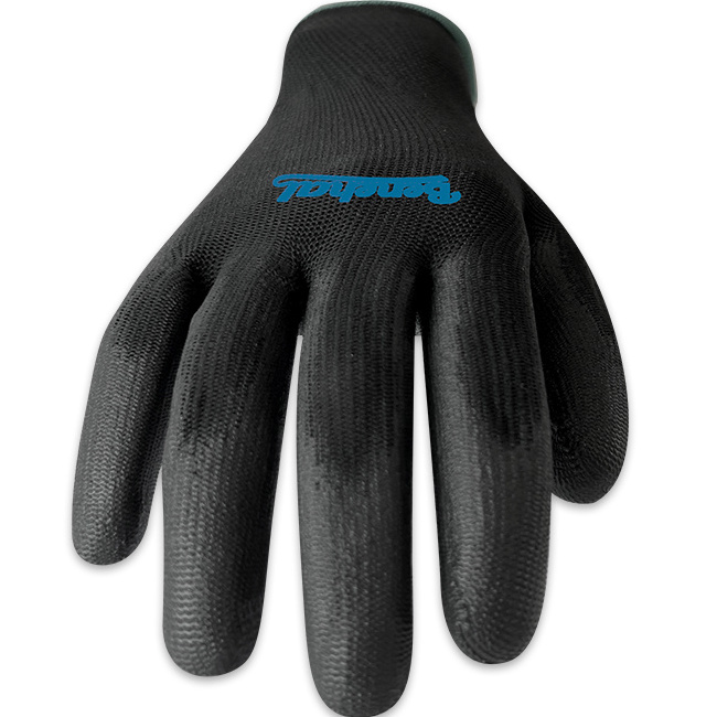 Black polyester Knit Bodyguard Industry Assembly Black Polyurethane Grip Palm Fit Coated Work Safety Hand PU Gloves