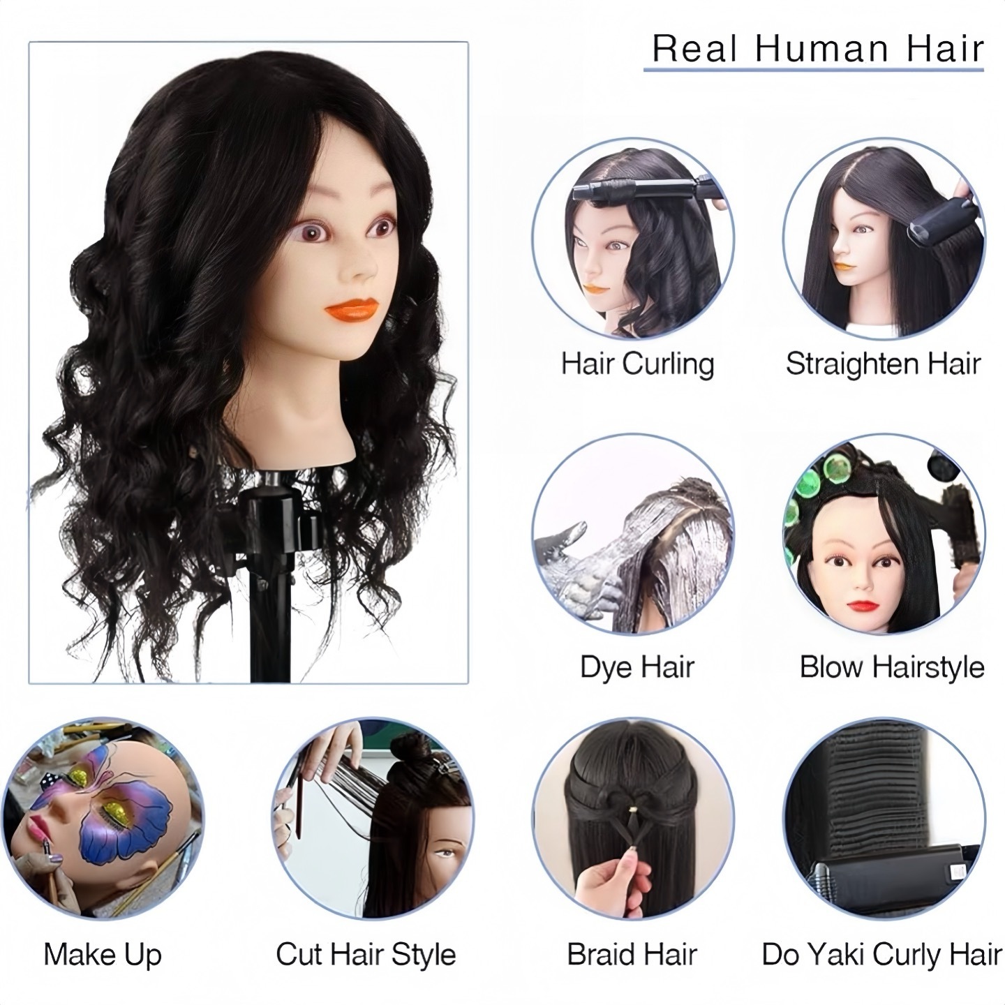 JINRUILI high quality training male head men hair training head male Human hair mannequin head