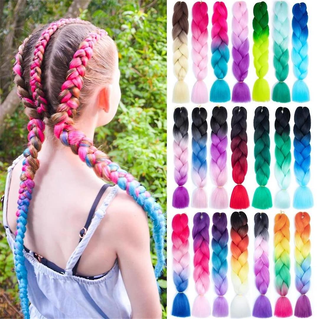 JINRUILI 3X Xpress Ombre Pre-Stretched Easy to Braid Afro Jumbo Crochet Synthetic Braiding Hair Hair Extension For Black Women