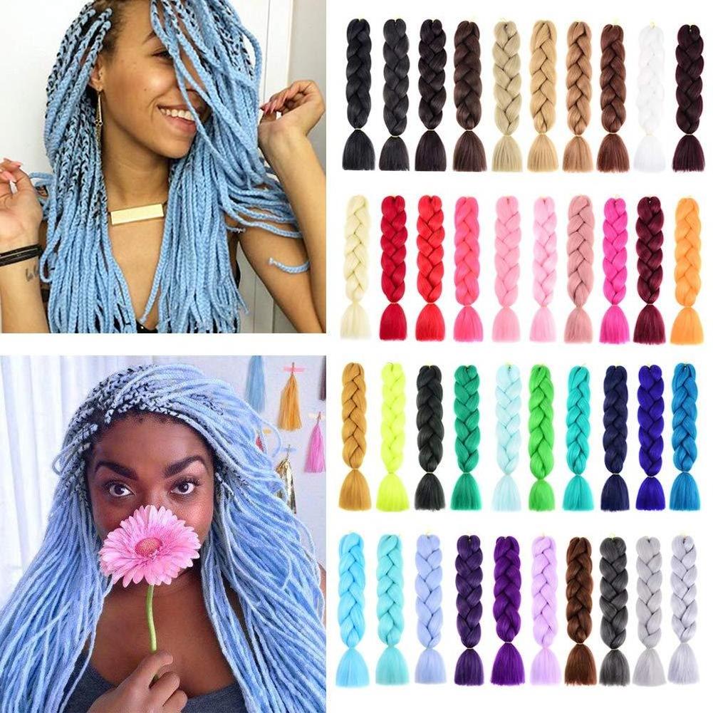 JINRUILI 3X Xpress Ombre Pre-Stretched Easy to Braid Afro Jumbo Crochet Synthetic Braiding Hair Hair Extension For Black Women