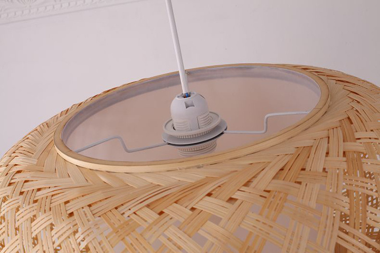 natural led products hand made bamboo lamp industrial ceiling weaving hanging light