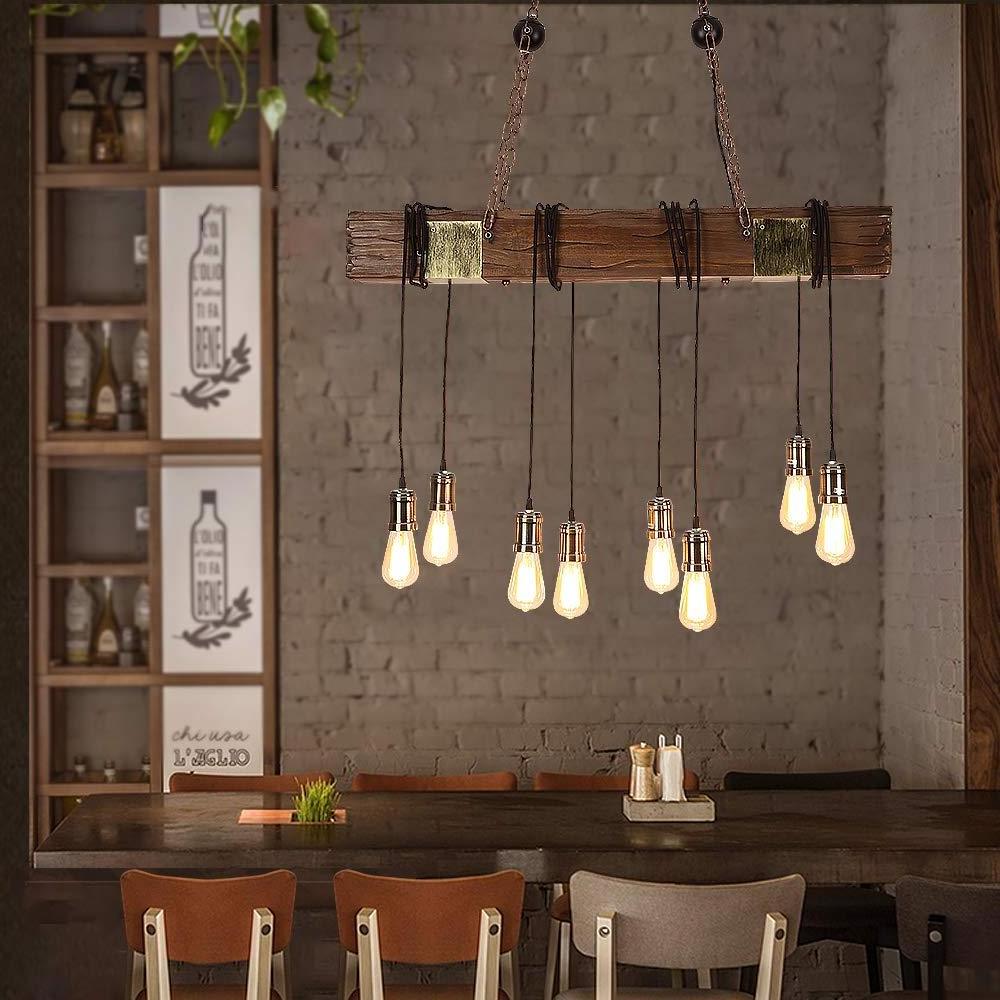 wholesale vintage industrial hanging chandelier lamp wooden ceiling fixture light