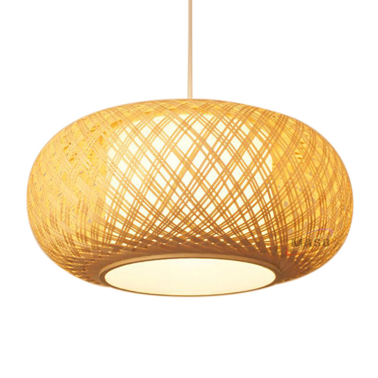 natural led products hand made bamboo lamp industrial ceiling weaving hanging light