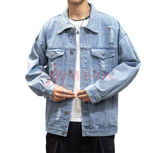 Wholesale Custom Kids Denim Jackets With Jeans Long Sleeves Polyester Breathable Blank Plain Embroidery Letterman Denim Jackets