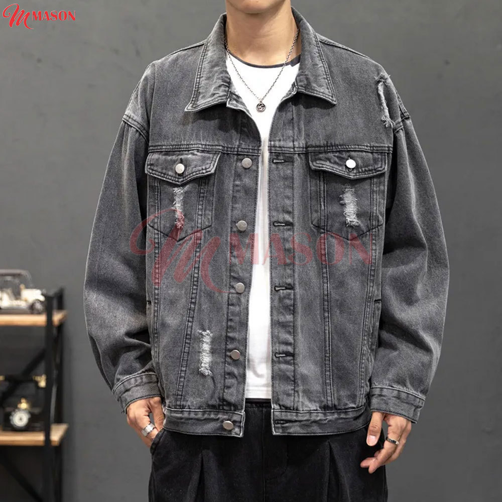 Wholesale Custom Kids Denim Jackets With Jeans Long Sleeves Polyester Breathable Blank Plain Embroidery Letterman Denim Jackets