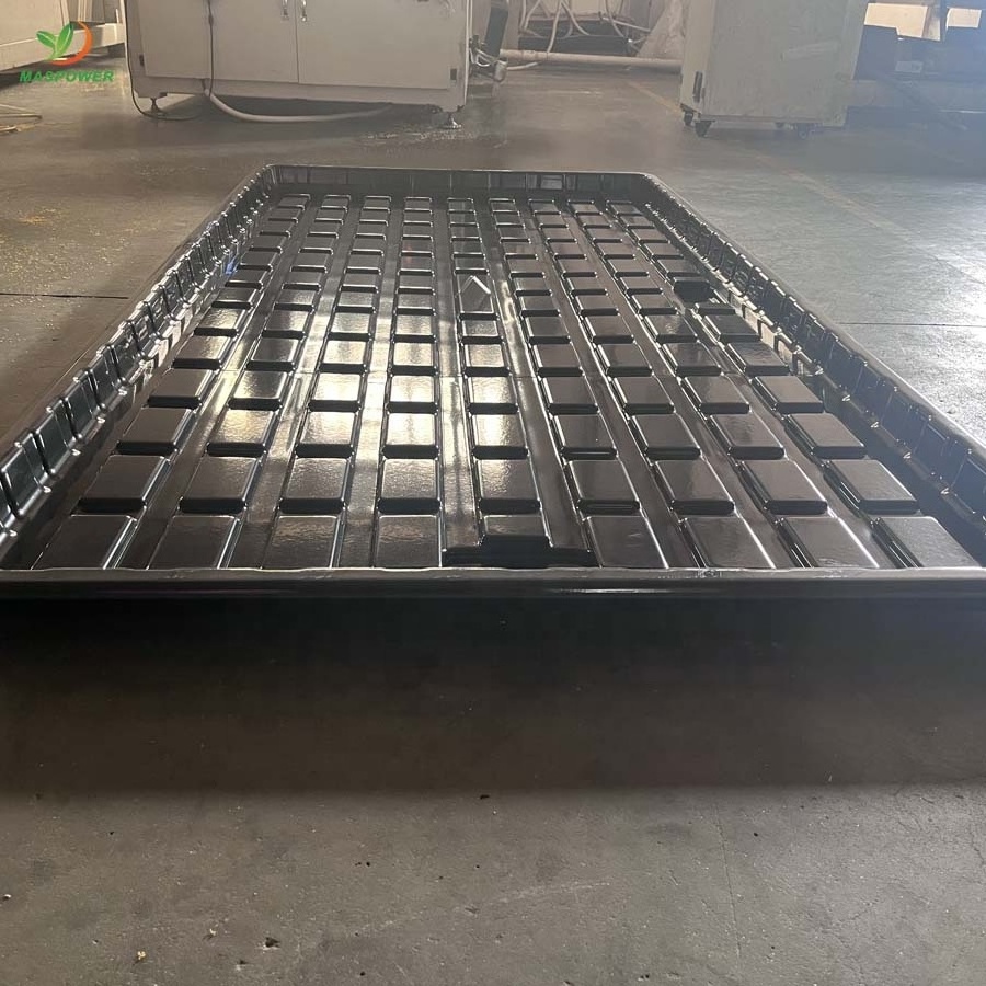 4x4 5x5 3x8 2x4 ABS plastic flood ebb and flow grow trays 4x8 black for greenhouse Agriculture Hydroponics with led poles