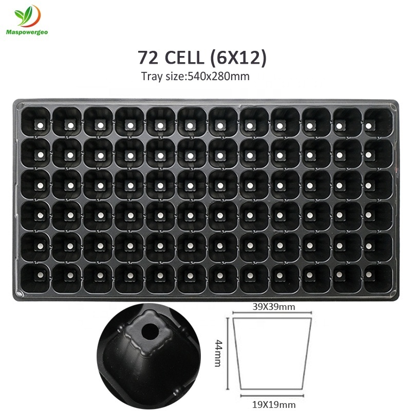 round 50 72 105 128 200 cells plastic seedling starter tray wholesale for vegetable ,flower seed germination