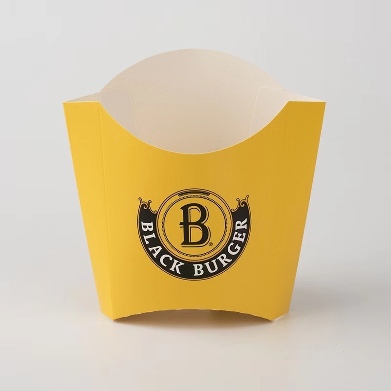 Custom Print Food Grade Kraft Paper Potato Chips Box Custom Print Disposable French Fries Box Kraft Paper Food Box