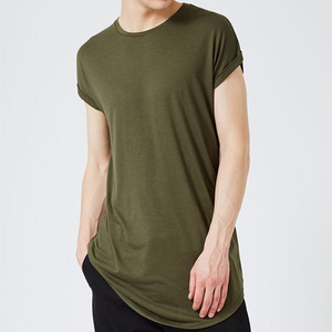 Custom Long Tail Drop Shoulder Longline T Shirt Men Cheap Chinese T-shirt