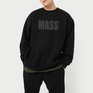 Classic Black Fleece Sweatshirt Crew Neck Oversized Men's Pullover