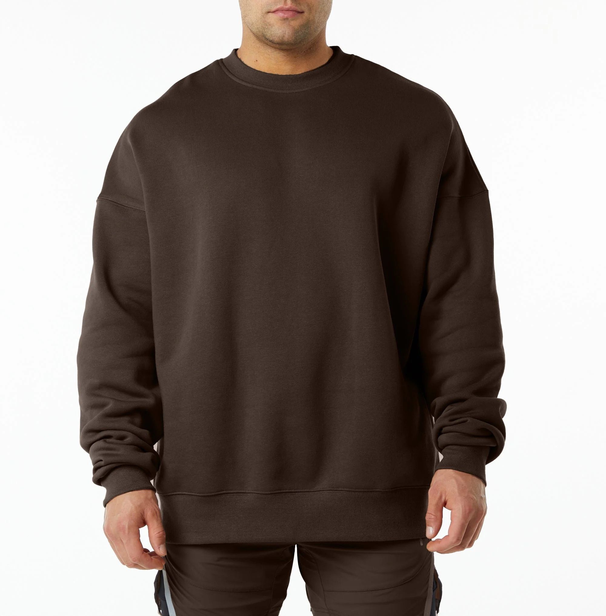 Mens crewneck sweater oversized heavy Cotton hoodies custom printing Sweaters