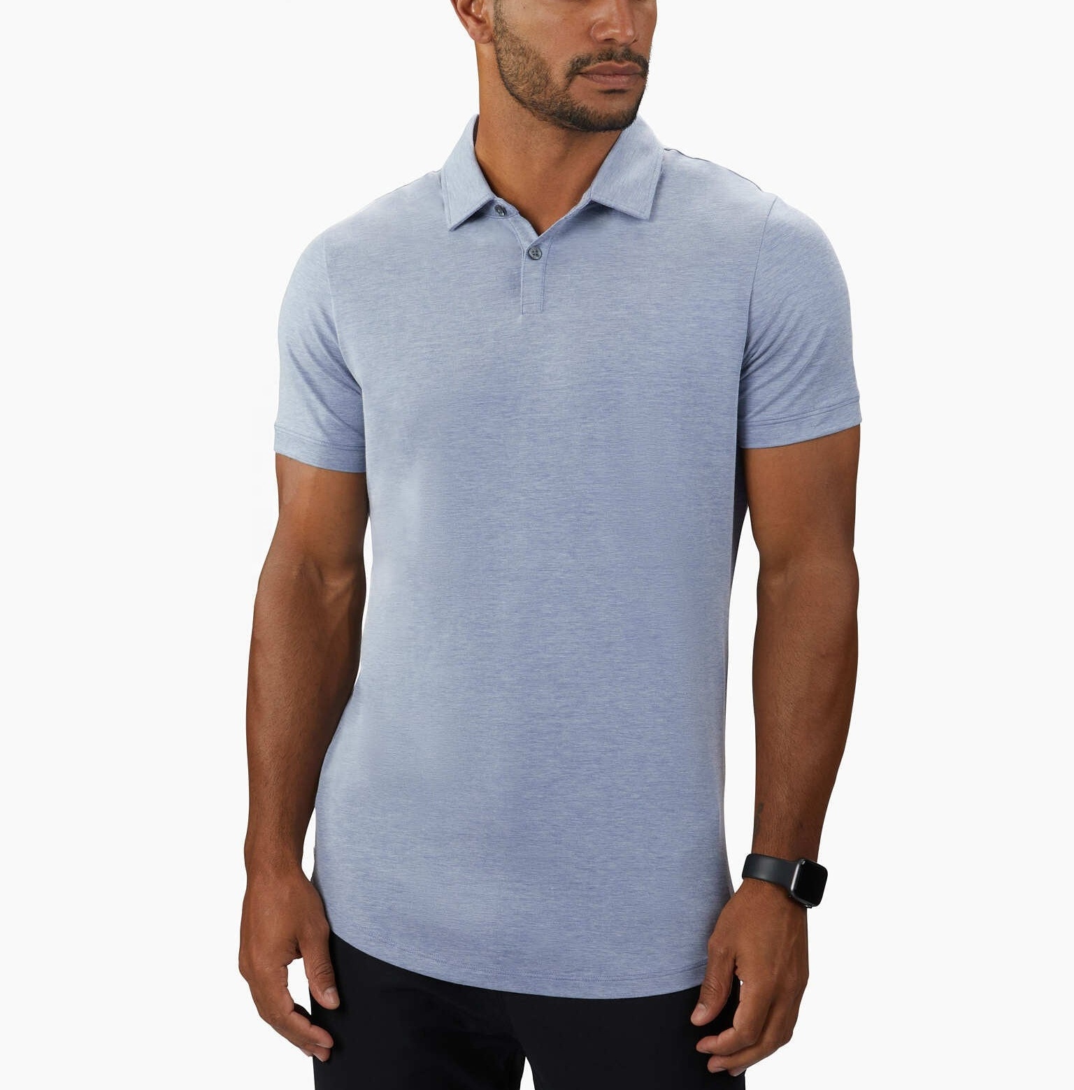 OEM slim fit curved hem summer golf shirt cotton polyester classic athletic men polo shirts