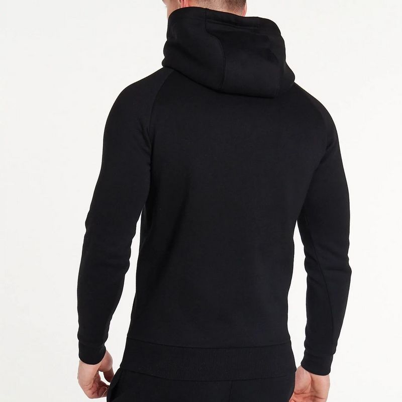 Hot-selling slim fit drawstrings soft quick dry gym black hoodies for men