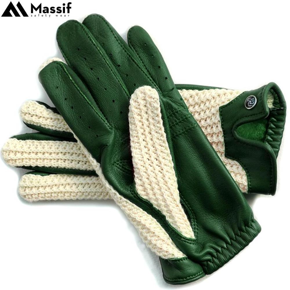 Crochet Leather Classic Dressing Car Driving Cycle Biker Gloves Soft Sheep Leather